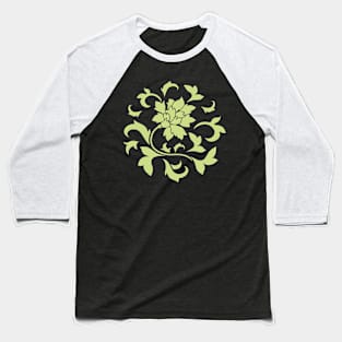 Oriental Flower – Daiquiri Green – Circular Baseball T-Shirt